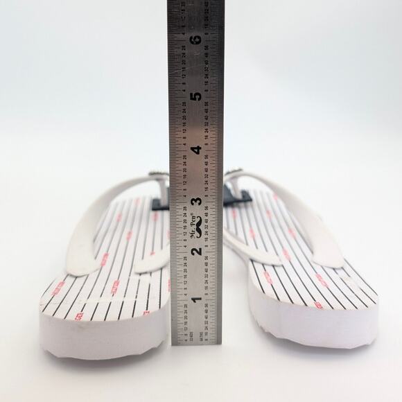 Tommy Hilfiger Thong Flip Flops Sandals Women's Striped White Size US8 EU39 - Picture 4 of 7